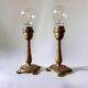 Pair of brass lamp bases - mid-century.