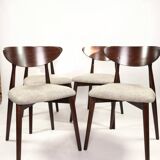 Set of 4 heritage herringbone natural linen dining chairs