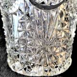 crystal ice bucket with 2 vintage handles