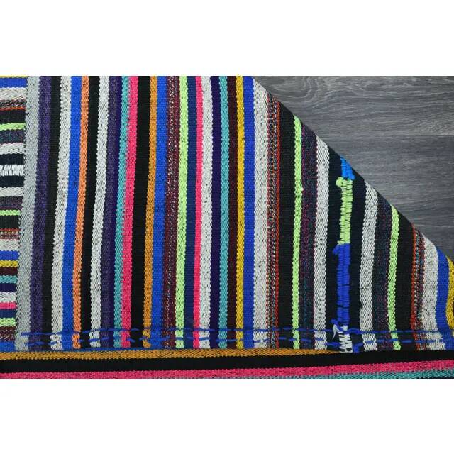 1970s Vintage Turkish Oushak Handmade Wool Cotton Blue Area Rug 180x306