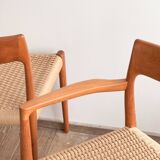 Chaises danoises en teck Mid-Century par Niels O. Møller # 77 & 57 Set de 6