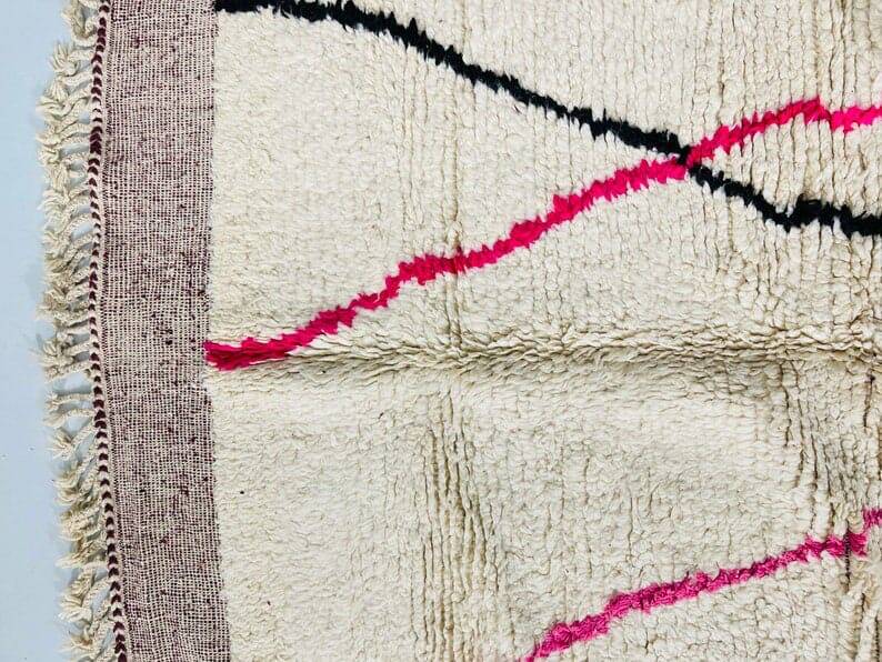 Handmade pure natural wool rug size 140 x 260 cm