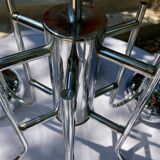 6-lamp vintage 70'S chrome pendant light