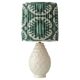 Lampe de table Art déco Charles Catteau Boch Frères  « Ananas » avec abat-jour en soie Ikat neuve