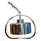 Vintage chrome metal chandelier 70' mid century design