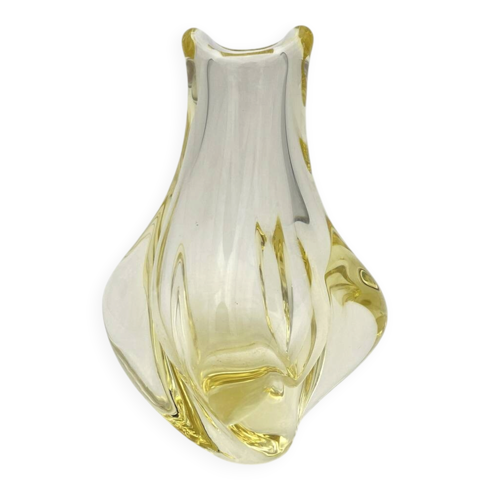 Organic Yellow Vase Miloslav Klinger ZBS - Bohemian Glass