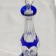 St. Louis BristoL pattern cut crystal liqueur set with blue overlay