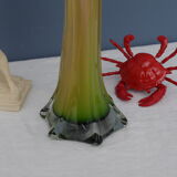 Vase shape flower orange glass Murano 80s