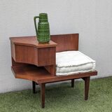 Vintage 1960s teak telephone hall bench