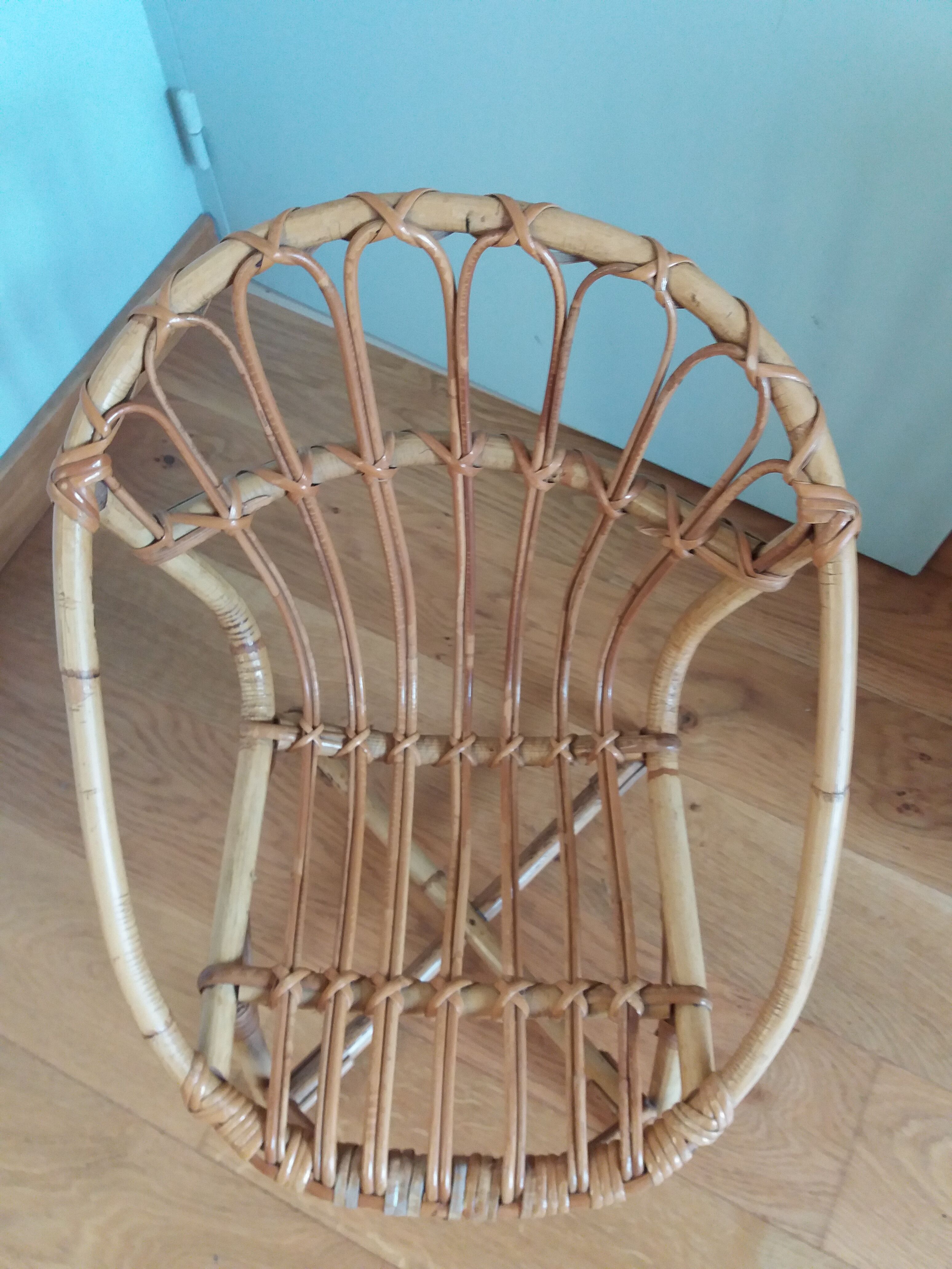 Children's armchair shell basket wicker rattan