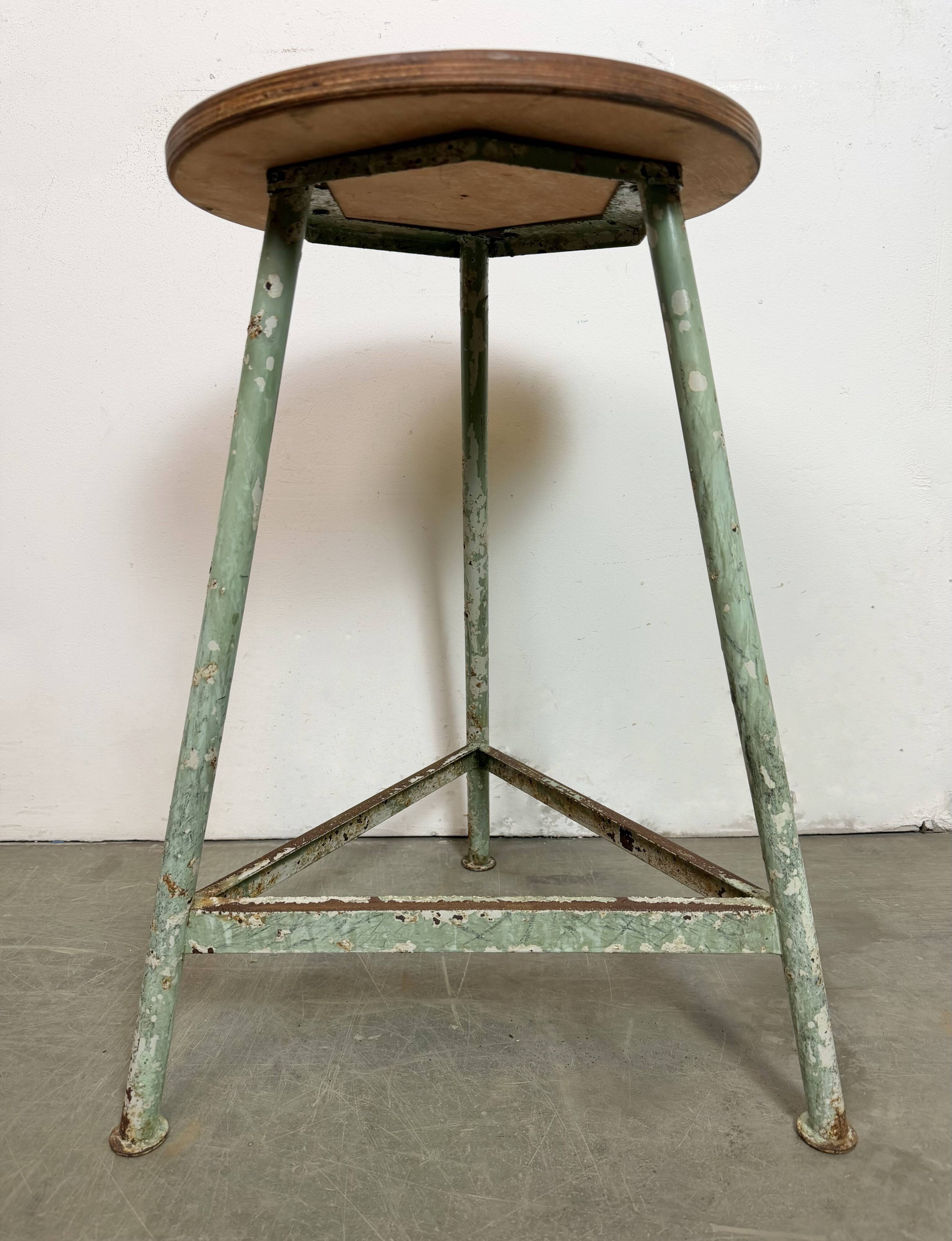 Green Industrial Workshop Stool, 1960s