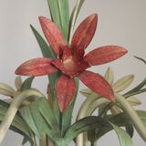 5 Light Vintage Italian Chandelier, Mathias Metal Bouquet, Pink Flowers