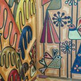 Screen decorated with wool threads, “Huichol” art, Sofia Ribeira, 124 cm