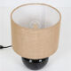 Rare, handcrafted Robert “Rob” Bentsen ceramic table lamp with a jute lampshade / Mid-century Danish modern design / 1960s / 1970s