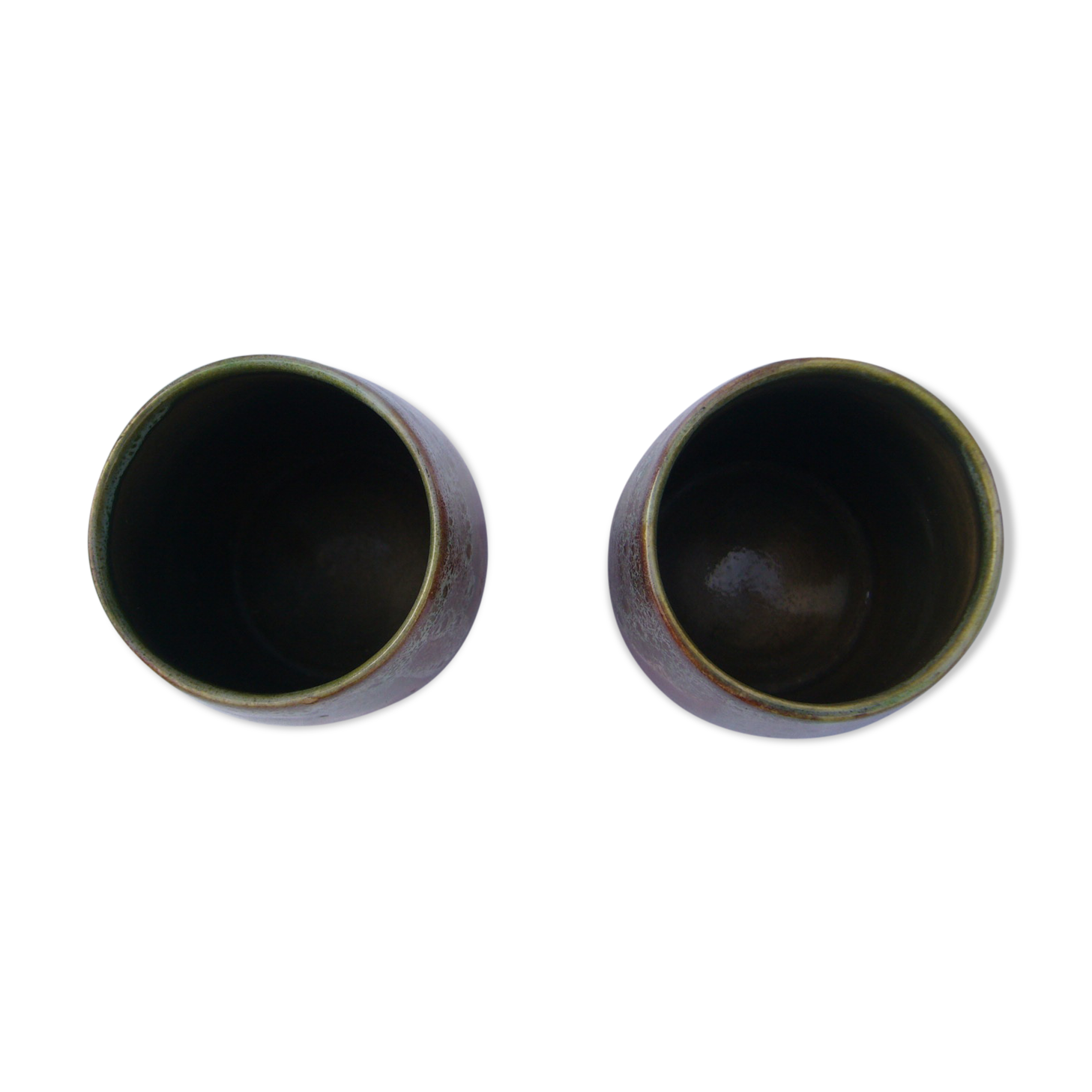 Set of two flamed sandstone cups