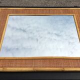 Rattan and bamboo mirror Dal Vera Italy 1960s