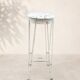 Pair of vintage industrial bar stools in metal and wood – 1950s