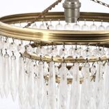Crystal and brass tassel chandelier, 1930s