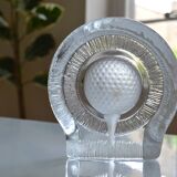 Golf crystal pocket emptier or paperweight by Nybro of Sweden