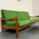 Vintage 3-seater canapé in solid oak with boucle fabric, Scandinavian design from the 70s.