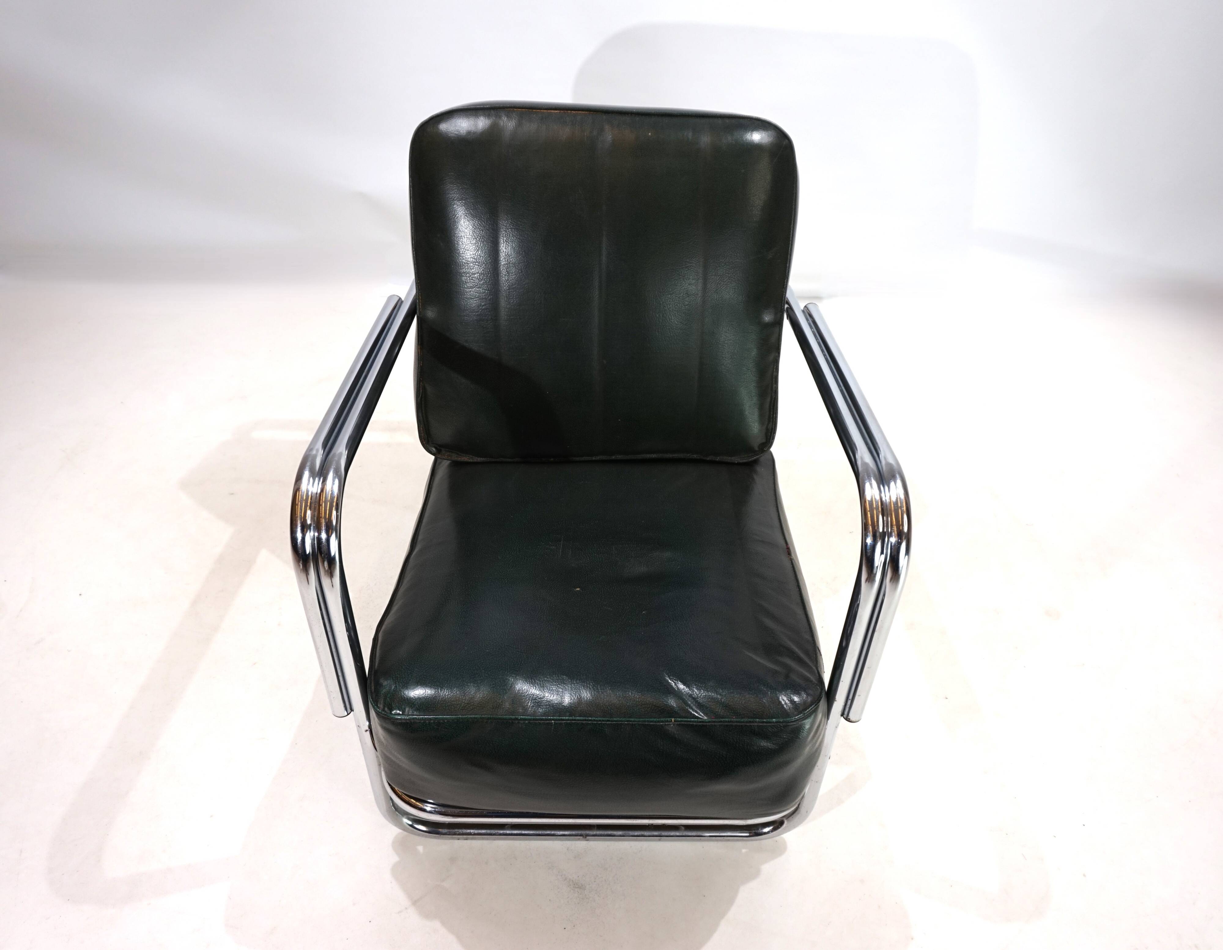Fauteuil Art Déco en tube d'acier dans le goût de Gilbert Rhode Troy Sunshade, 1930