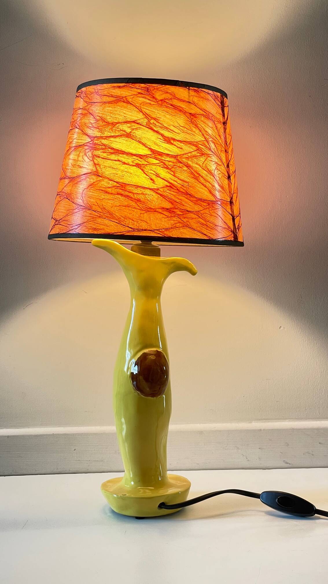 Vintage signed art ceramic lamp
