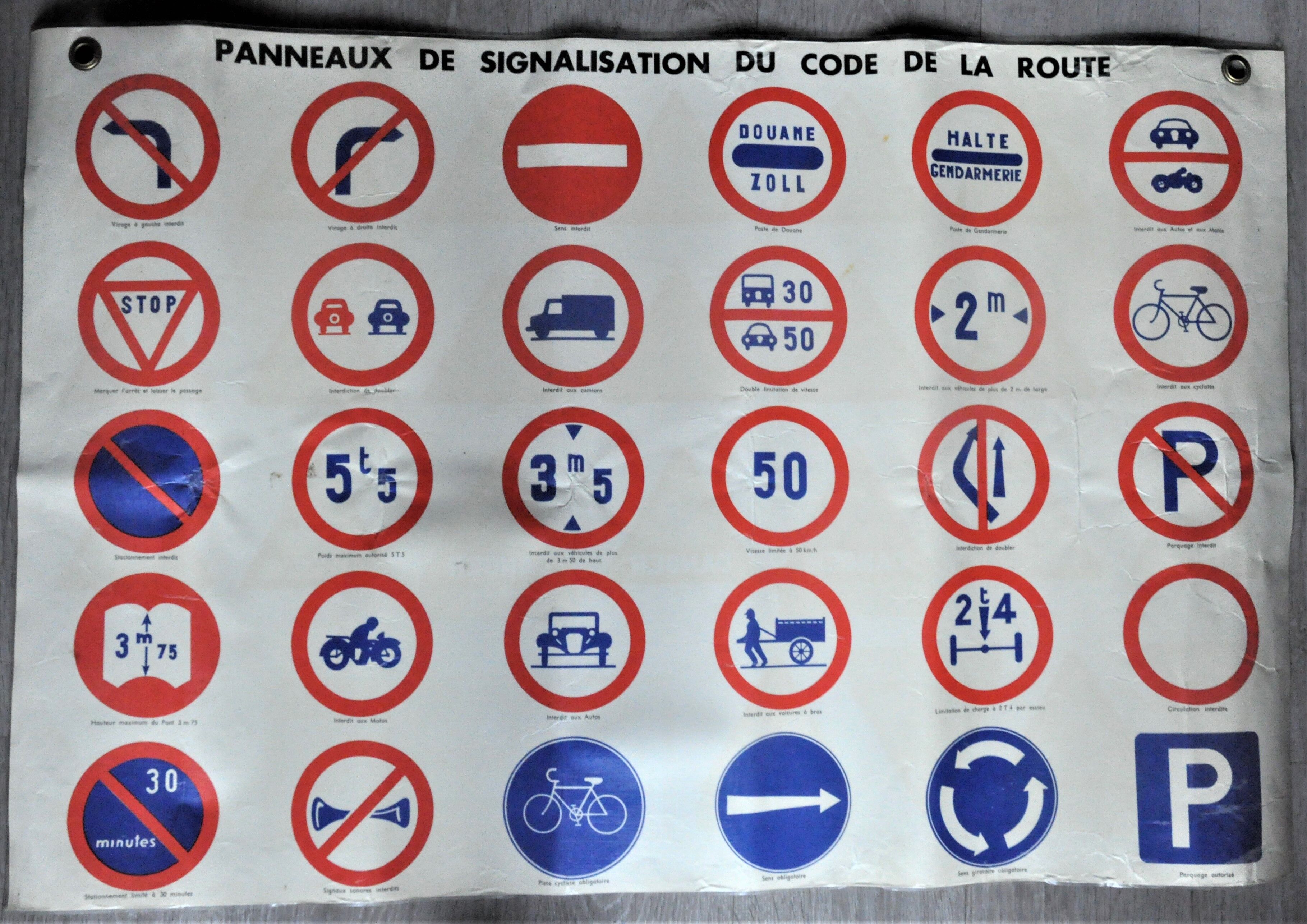 Old driving school poster highway code collection deco garage workshop