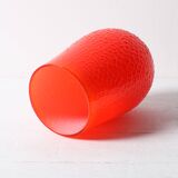 Vase martelé rouge moderne du milieu du siècle : verre suédois Elme Glasbruk, années 1960