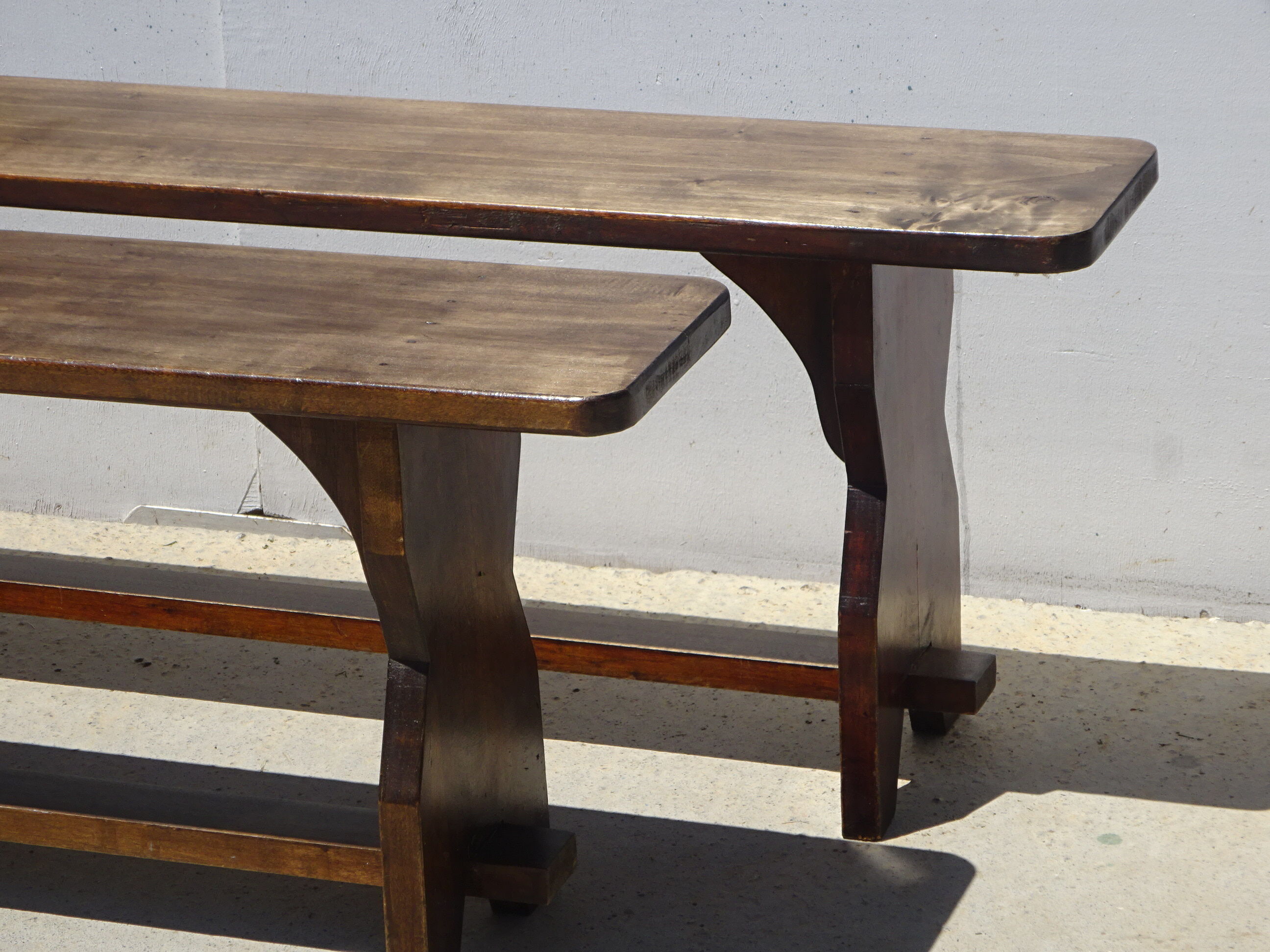 Solid wood country benches