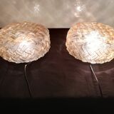 Three plafonniers in verre souffle