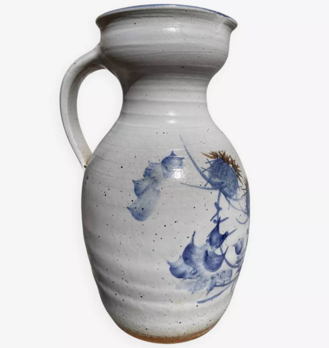 Marcy signed pitcher / terracotta ceramic carafe