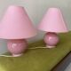 Lot of 2 candy pink bedside lamps