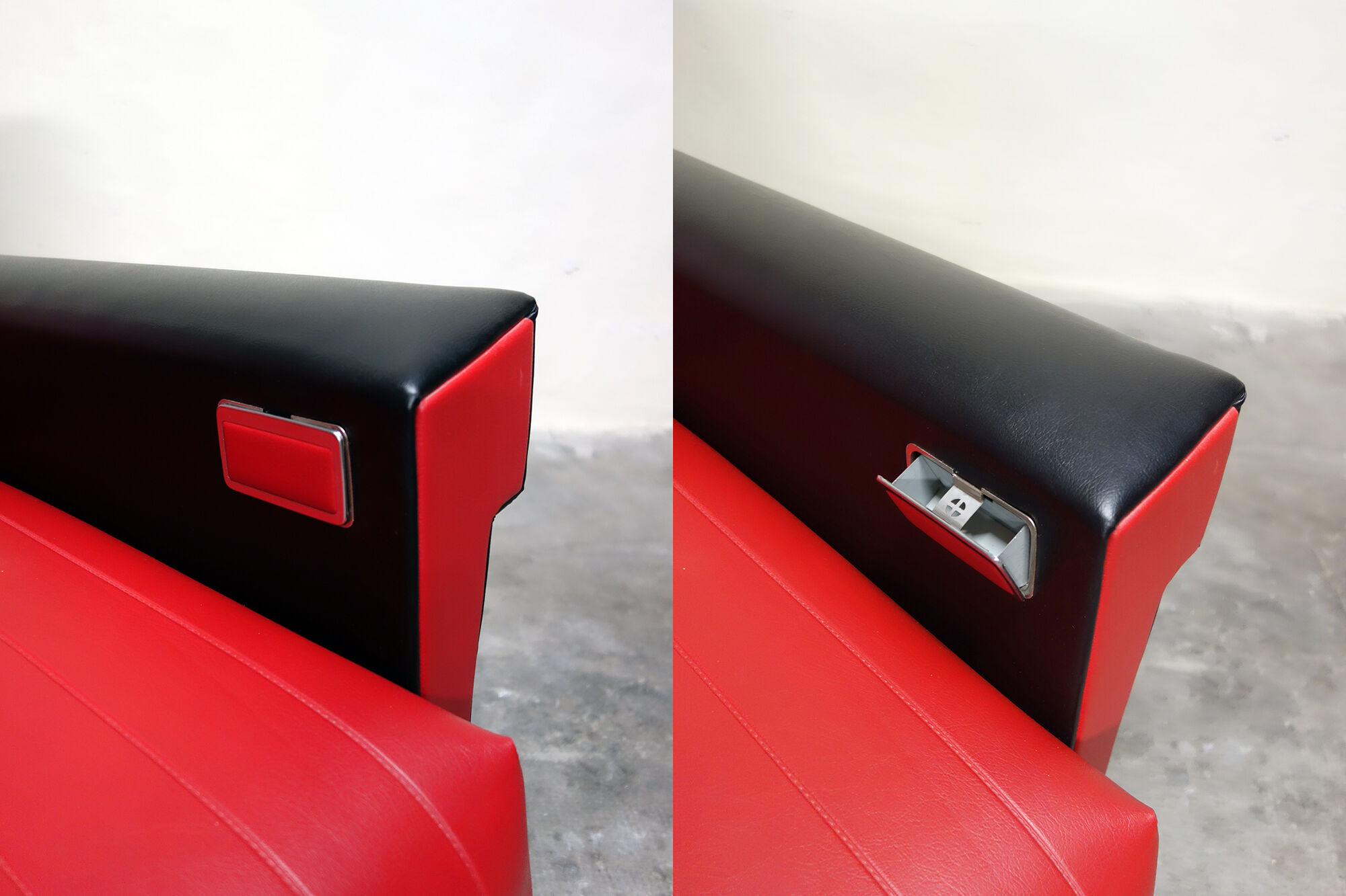 Vintage armchair Rockabilly rare reclining version with ashtray