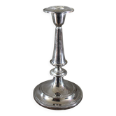 Mercurised white metal candlestick for altar candles.