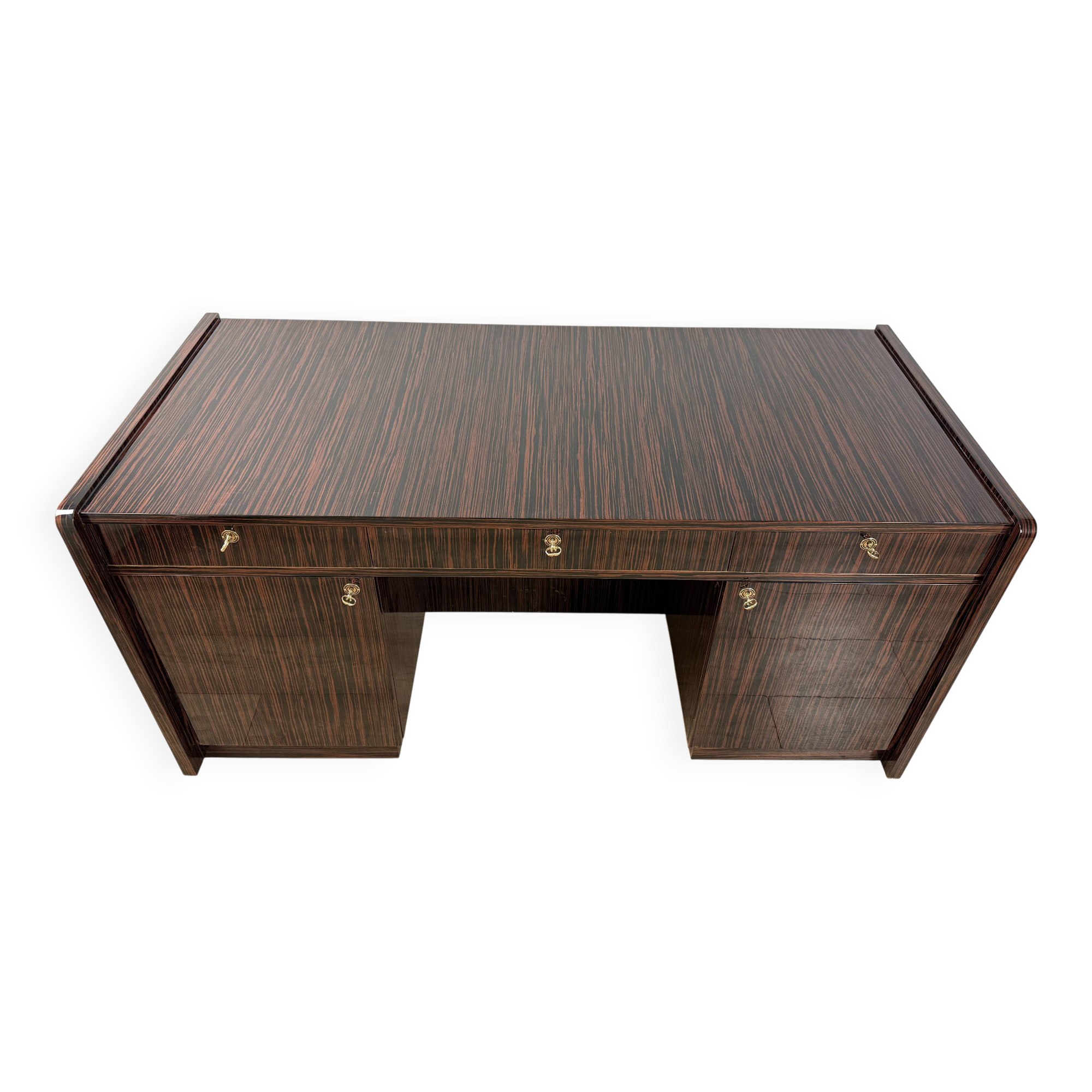 Art Deco “New York” double-sided desk – Macassar ebony veneer