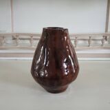 Ancien Vase en Terre Cuite Emaillée Signé
