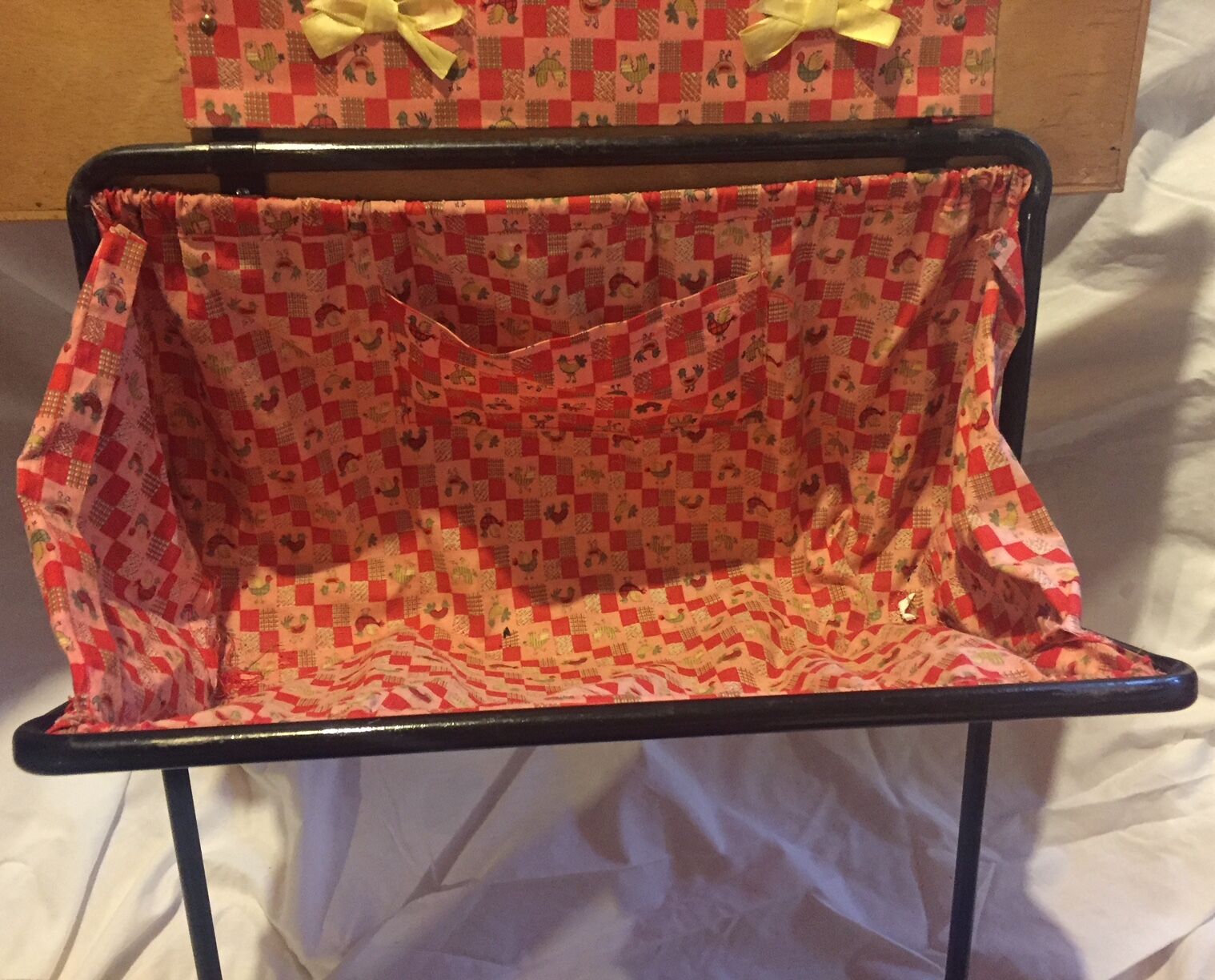 Foldable worker in wood, fabric and metal from the 60s and 70s