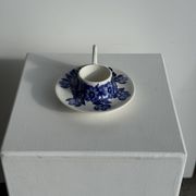 Vintage blue and white hand-held egg cup Poland D13