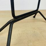 Vintage 50s iron candle holder, enameled signed