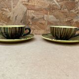 Paire ancienne tasse st clement safari céramique jaune vintage