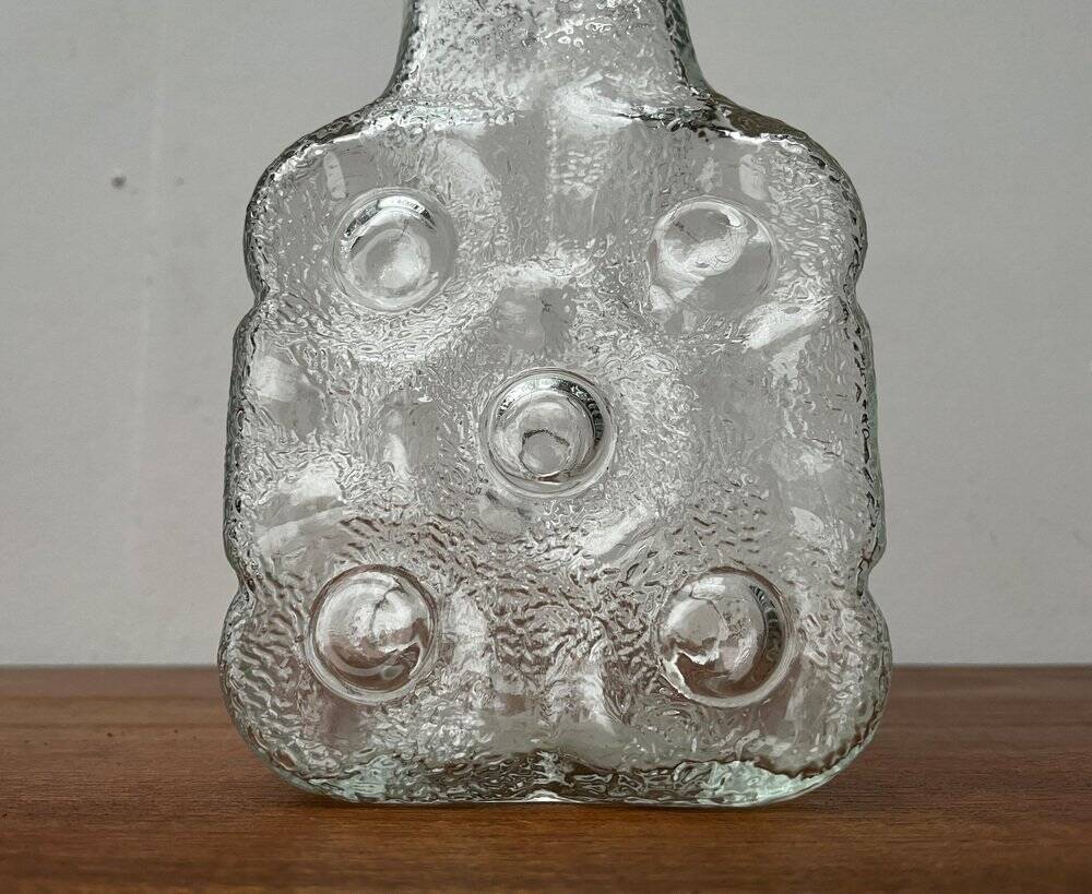 Vintage German glass vase model on the rocks by Lars Hellsten for Walther Glas, 1970s.