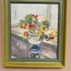 Swedish Oil on Panel "Flower Vase" by Sven Oswaldsson 47, Signed, Framed 44×49cm