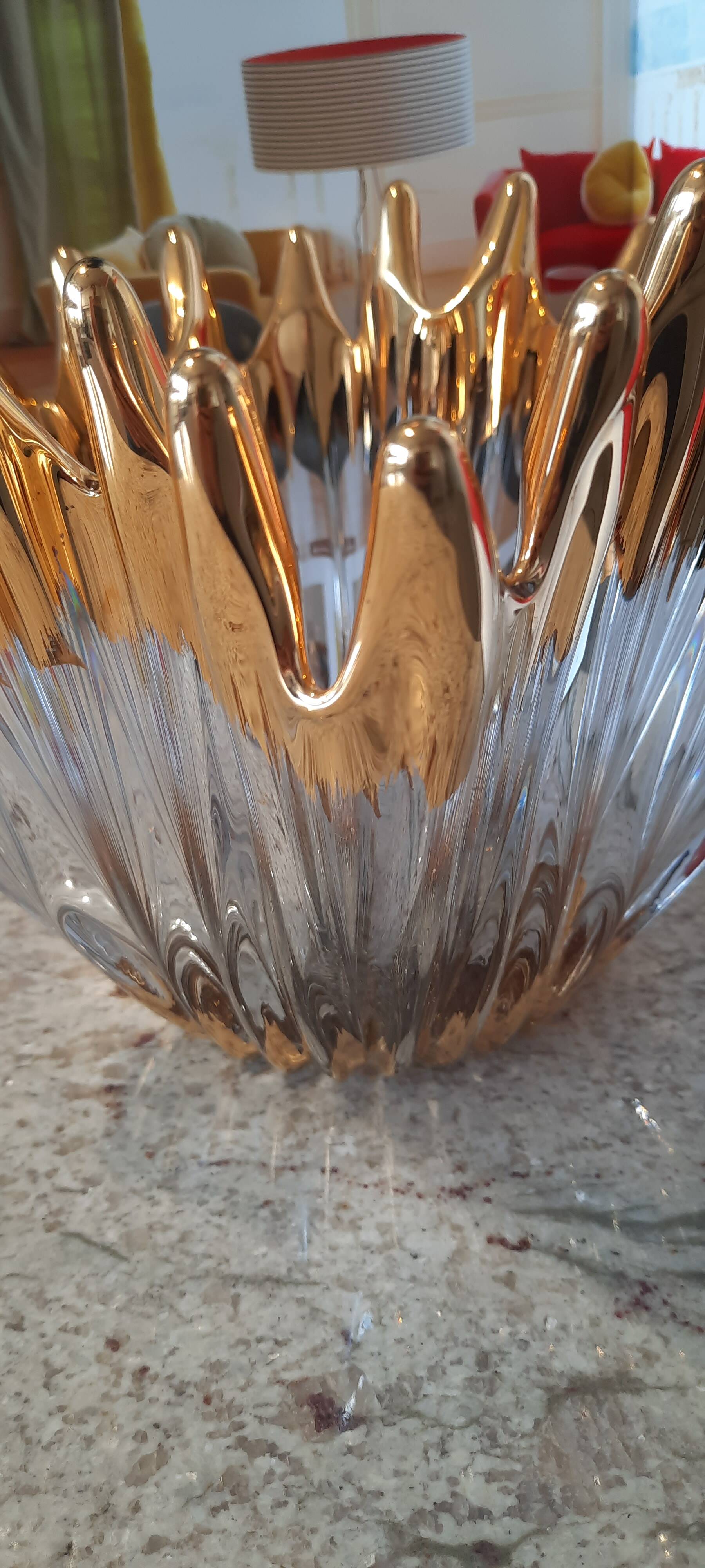 Vintage Bayel crystal vase bowl