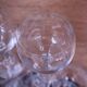 Set of 9 engraved vintage floral balloon white wine glasses.