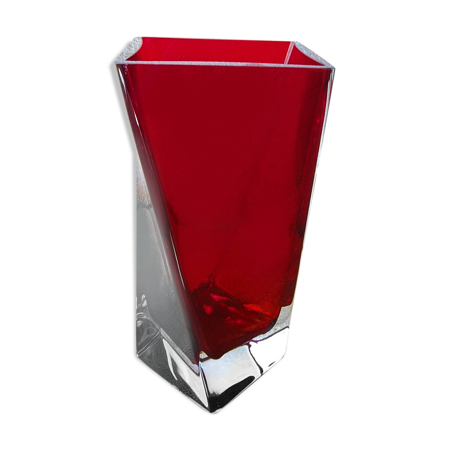 Red Murano glass vase