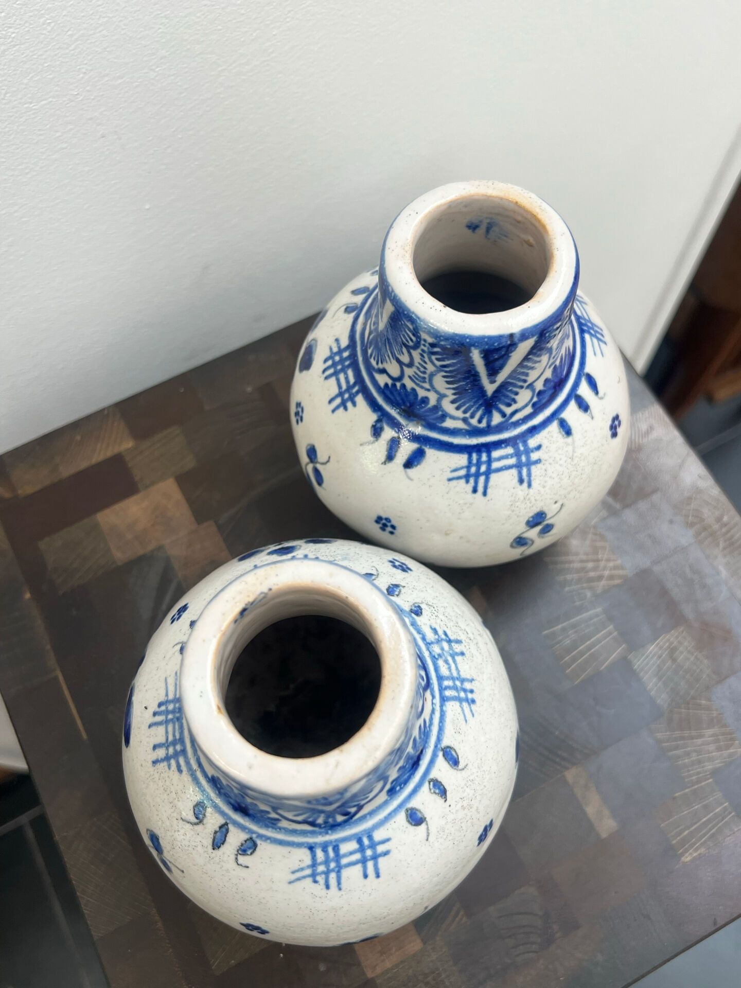 Pair of antique DELF vases