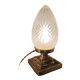 Chiseled glass lamp with brass base - bronze