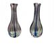 Pair of gourd-shaped glass vases with swirling decoration