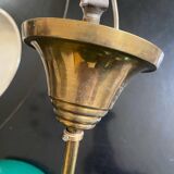 Vintage 3-light chandelier in gilded brass and metal from the 50s
