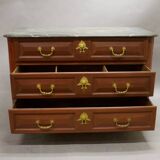 Painted Louis XIV commode with faux marble top.